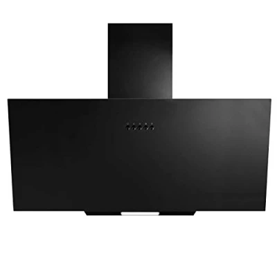 Image of SIA AH70BL 70cm Black Angled Glass Chimney Cooker Hood Kitchen Extractor Fan
