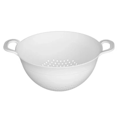 Image of Premier HOUSEWARES 26CM Dia Colander Strainer White Double Handles Plastic