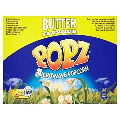 Image of Popz Butter Microwave Popcorn 6 x 90g Pack of 2