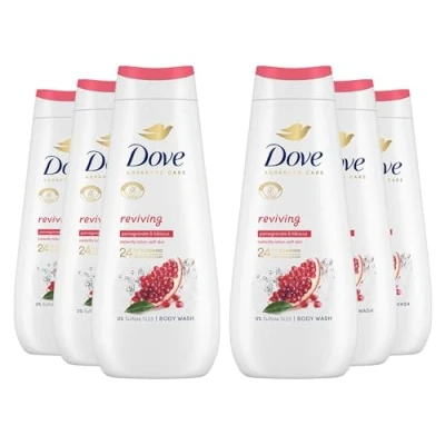 Image of Dove Advanced Care Reviving Body Wash Cleanser shower gel with pomegranate &amp; hibiscus extracts for instantly lotion soft skin 6x 400 ml