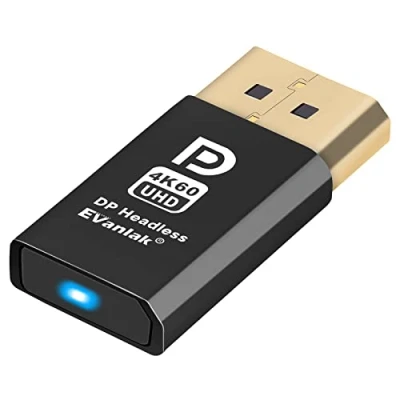 Image of 4K60HZ DisplayPort Headless Ghost Display Emulator for PC DP Dummy Plug fit 1080@120Hz 4096x2160@60hz FHD 1 Pack