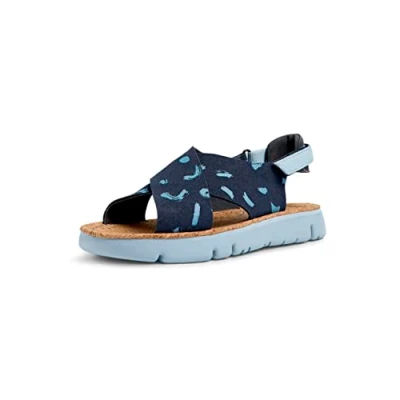 Image of Camper Women&#039;s Oruga K200157 Flat Sandal, Multicolour Blue, 3 UK