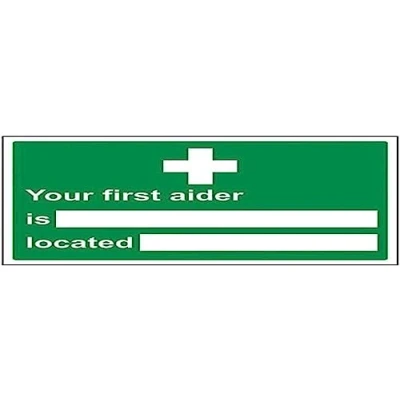 Image of V Safety First Aid General Aider/Location 200 x 150 mm Sign