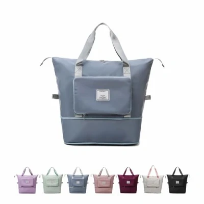 Image of Foldie Travel Bag Expandable, Large Capacity Folding Bag, Lightweight Waterproof Foldable Duffel Weekender Overnight for Women, Blue