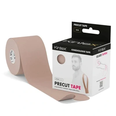 Image of Kintex Pre Cut Kinesiology Tape Precut 20 Strips (I or Y) 25 cm x 5 per roll, beige, Universal Size