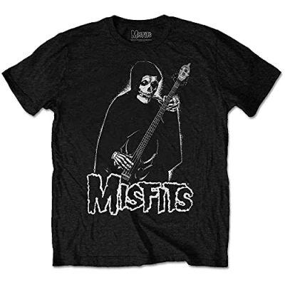 Image of Misfits T Shirt Bass Fiend Band Logo Official Mens Black XXL