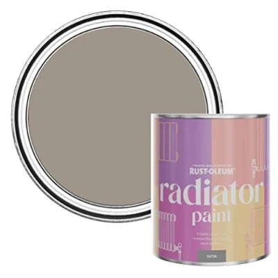 Image of Rust Oleum Brown Heat Resistant Radiator Paint in Satin Finish Whipped Truffle 750ml