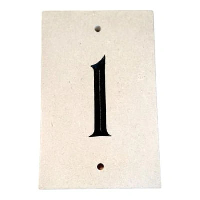 Image of HNP Limestone House Number Tile, beige