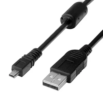 Image of Replacement USB Camera Transfer Data Sync Charger Charging Cable Cord for Panasonic Lumix DMC G7 S5 ZS25 TZ35 ZS40 TS30 SZ3 TZ8 TZ11 TZ15 TZ24 F2 FH25 GF3 GF5 GX1 FH4 &amp; More (Black)