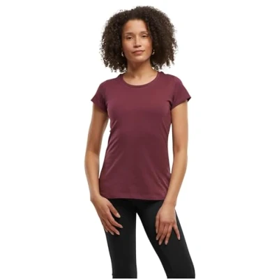 Image of Build Your Brand Women&#039;s Ladies Basic tee T Shirt, Burgundy, XXXXL