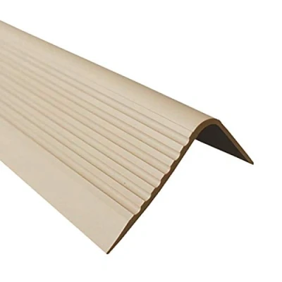 Image of RGPD 70x40mm Bullnose Stair anti slip nosing 46.45&quot; 1.18 Meters length PVC rubber angle step Edge TMW Profiles (Beige)