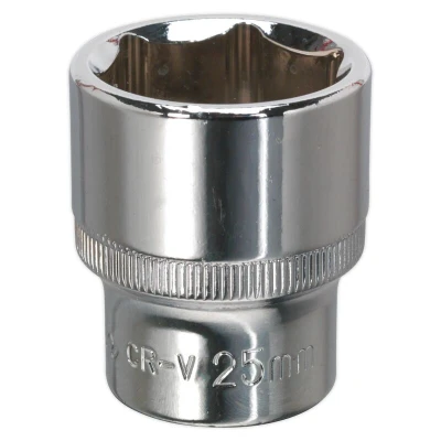 Image of Sealey WallDrive Socket 25mm 1/2&quot; Square Drive Fully Polished