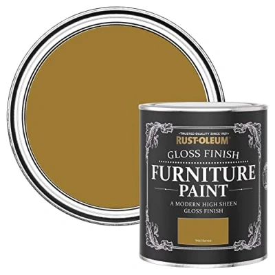 Image of Rust Oleum Yellow Furniture Paint in Gloss Finish Wet Harvest 750ML
