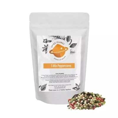 Image of 5 Colour Mixed Whole Peppercorns Dried (Black White Pink Green Pimento) (950g)