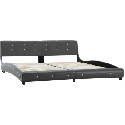 Image of vidaXL Bed Frame without Mattress Grey Faux Leather 180x200 cm Super King