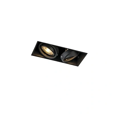 Image of Qazqa Recessed Spotlight I Downlight Black Trimless OneonÂ 2 Modern Suitable for LED GU10 Way Light Steel Living Room Kitchen Bedroom