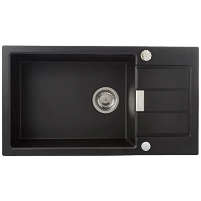 Image of Franke 114.0496.100 Granite Kitchen Sink with a Single Bowl, Onyx