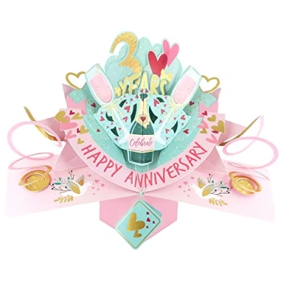 Image of 3 Years Happy 3rd Anniversary Pop Up Greeting Card Love Kate&#039;s 3D Cards POP216MC3
