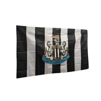 Image of Hy Pro Officially Licensed Newcastle United F.C. Crest Flag 5ft x 3ft NUFC, Football Flag, F.C., Merchandise, Gift