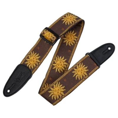 Image of Levy&#039;s MPJG Sun BRN 2 inch Design Jacquard Weave with Leather Back Brown