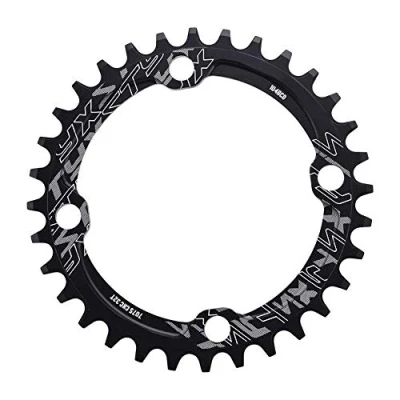 Image of Elprico Moutain Bike Chainring Set, 32/34/36/38T BCD 104 Mountain Steel Single Crank Chain Ring Repair Parts(32T Black)