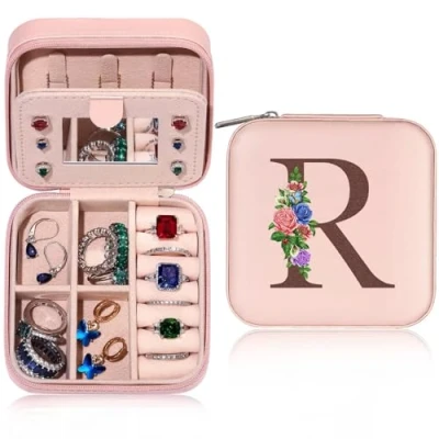 Image of TINGN Travel jewellery Box, Organiser, Case,18th Birthday Gifts for Girls, Teenage Girls Gifts, Personalised box R