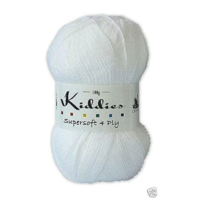 Image of Cygnet Kiddies Supersoft 4 Ply Acrylic Yarn/Wool 100g 208 White