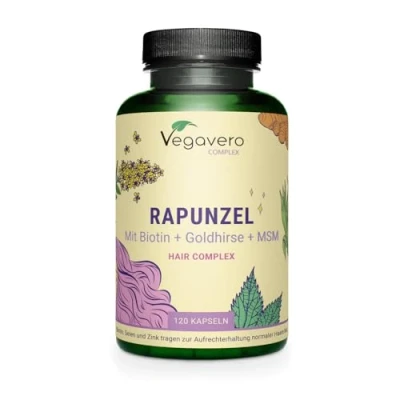 Image of Vegavero Biotin Hair Growth Supplement 15 Vitamins, Minerals and Plant Extracts NO Additives 120 Capsules for Loss Vegan