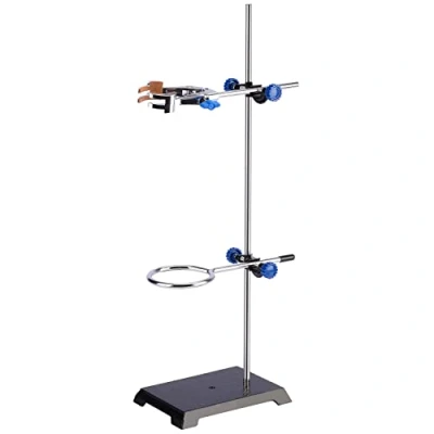 Image of Labasics Lab Stand and Clamp Set，Laboratory Support with Rod (Length 56.9 cm), 4 prong Burette Clamp, Retort Ring 2 Boss Heads，Used in Chemistry or Physics