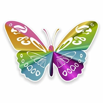 Image of 2 x 30cm/300mm Pretty Butterfly Vinyl Sticker Decal Laptop Car Travel Luggage Label Tag #9593