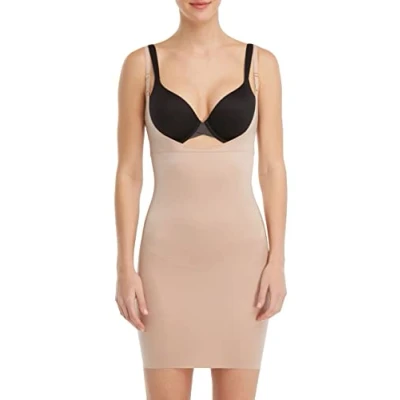 Image of SPANX Smartgrip Sculpting Shapewear for Women, Open Bust Full Slip (Regular and Plus Sizes), Foundation, S