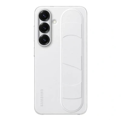 Image of Samsung Standing Grip Silicone Back Cover White Galaxy S25