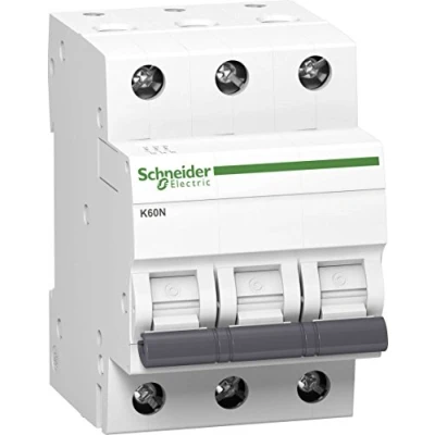 Image of Schneider A9K02320 Circuit Breaker K60N 3P, 20A, C Characteristics, 6kA, White