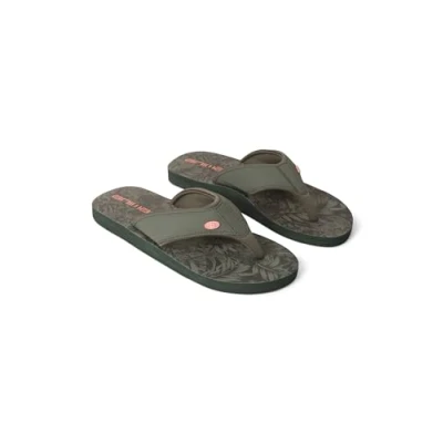 Image of Animal Swish Womens AOP Flip Flops Slip on, Lightweight Sandals with Soft padded upper straps For Autumn, Winter, Beach &amp; Outdoors Dark Khaki Adult Shoe Size 5