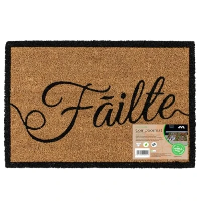 Image of JVL Eco Friendly Latex Backed Coir Entrance Doormat, 40x60cm Failte