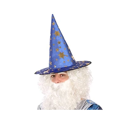 Image of Atosa Fantasy Hat Apprentice Sorcerer Blue Golden Stars