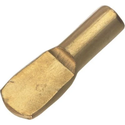 Image of HARDWARE FOR YOU LTD PACK OF 10 SHELF SUPPORT PLUG IN 4MM HOLE BRASS OR NICKEL (BRASS PLATED)
