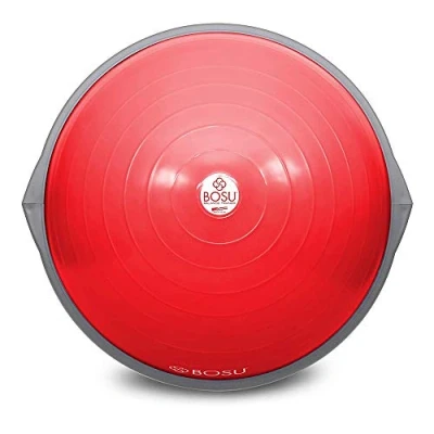 Image of BOSU 65 Centimeter Dynamic Non Slip Travel Size Home Gym Workout Balance Ball Pod Trainer for Strength and Flexibility, Red