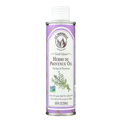 Image of La Tourangelle Herbs De Provence Infused Sunflower Oil 8.45 Fl. Oz, with Fresh Rosemary and Thyme for Cooking Seasoning