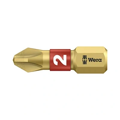 Image of Wera 5056402001 Bi Torsion Insert Bit Diamond Coated Phillips Tip Ph2 X 25 Mm