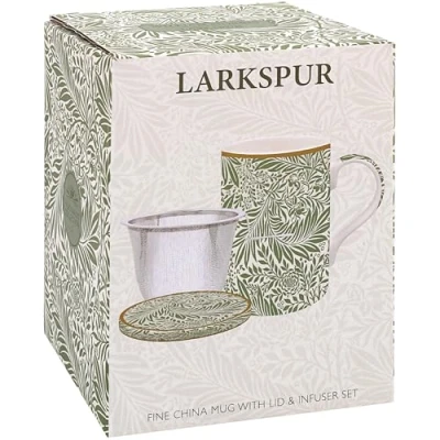 Image of The Leonardo Collection Larkspur Mug &amp; Coast Infuser SetLovely Gifts for Women Men Designed by William Morris Coasters Set All Modern Kitchen Offices