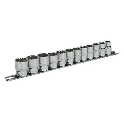 Image of Sealey Premier Socket Set 12pc 3/8&quot;Sq Drive 12pt WallDrive® Metric
