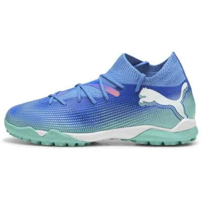 Image of PUMA Future 7 Match TT + MID JR Soccer Shoe, BLUEMAZING White Electric Peppermint, 5.5 UK