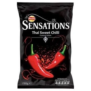 Image of Walkers Sensations Thai Sweet Chilli Flavour Crisps 150g x Case of 12