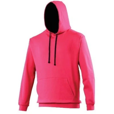 Image of Just Hoods AWDis Varsity Contrast Hoodie Hot Pink / French Navy L