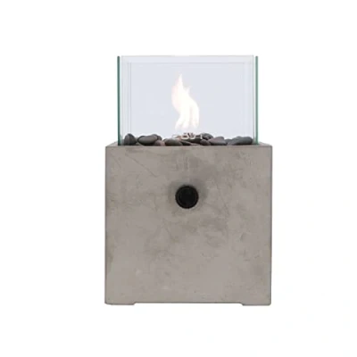 Image of Cosi Fires Cosiscope Gas Lantern Cement Square 20 x 39 cm Grey