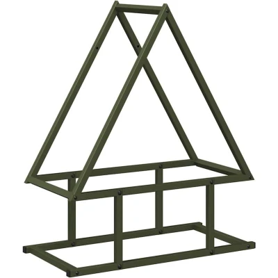 Image of vidaXL Firewood Rack Olive Green 50x25x60 cm Cold rolled steel