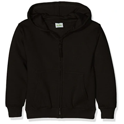 Image of AWDis Boy&#039;s Kids Zoodie Hoodie, Black (Jet Black), Medium