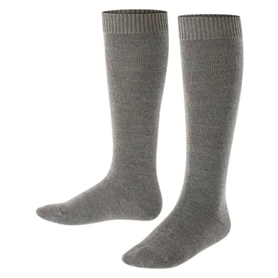 Image of FALKE Unisex Kids Comfort Wool K KH Thick Warm Long Plain 1 Pair Knee High Socks, Grey (Dark 3070), 3 5