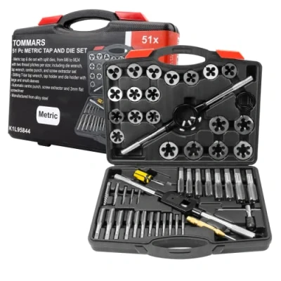 Image of YyDDs M6 to M24 Jumbo Tap and Die Set Metric Round Threading Dies for Rethreading Internal External Threads